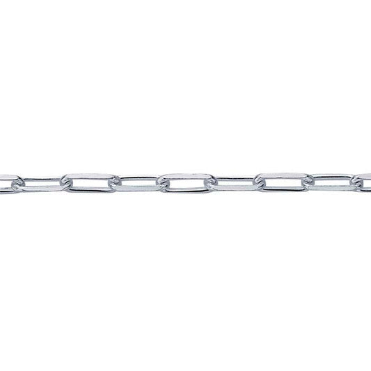 Sterling Silver 2,7 mm Avfasad Oval Kabelkedja, Per Fot