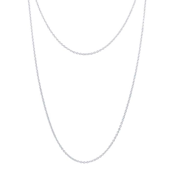 Sterling Silver Tiered Two-Strand Oval Cable Chain Necklace