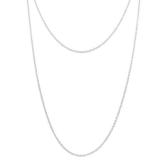 Sterling Silver Tiered Two-Strand Oval Cable Chain Necklace