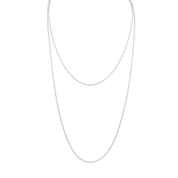 Sterling Silver Tiered Two-Strand Oval Cable Chain Necklace
