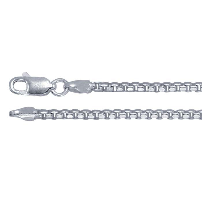 Catena a scatola arrotondata in argento sterling 2,1 mm