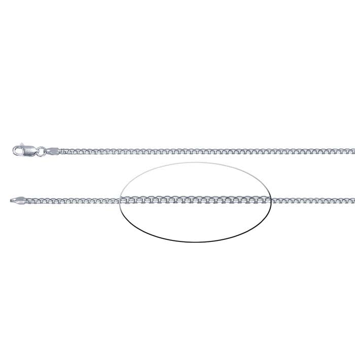 Catena a scatola arrotondata in argento sterling 2,1 mm