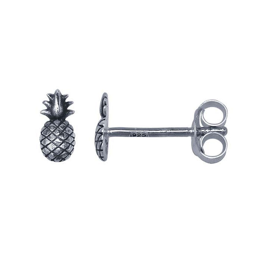 Sterling Silver Pineapple Post Earrings