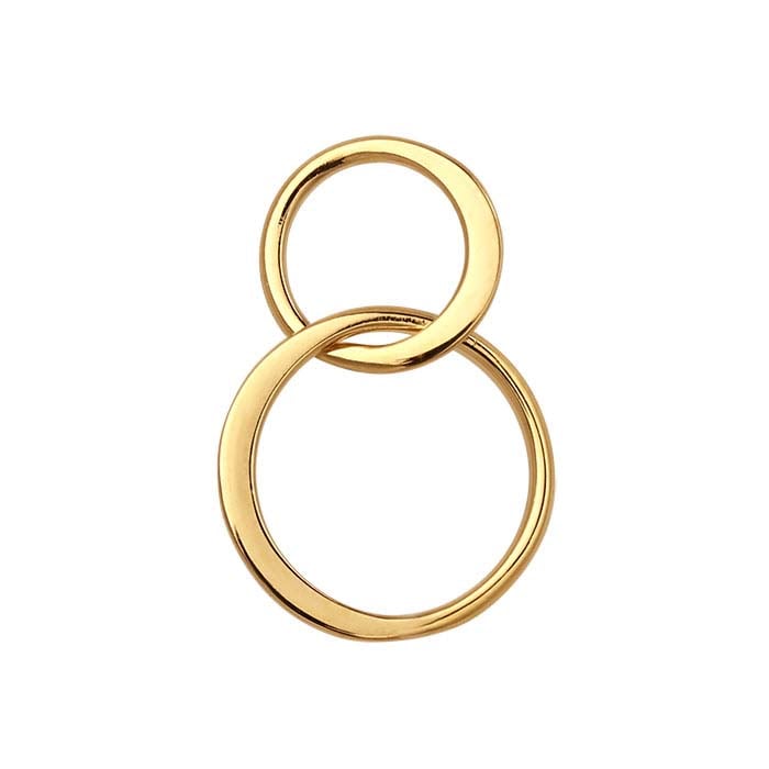 14K Heavy Yellow Gold-Plated Sterling Silver Double-Circle Component