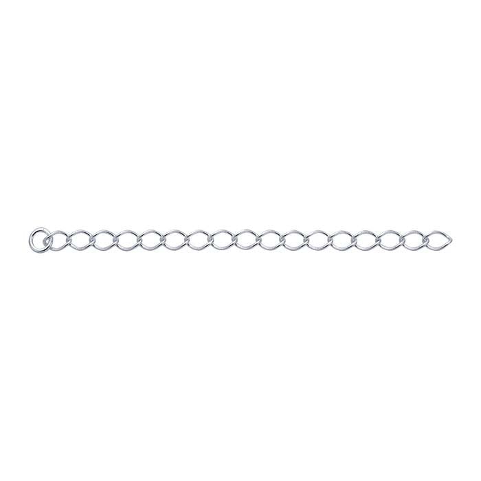 Sterling Silver 2,8 mm förlängningskedja med curb-länk