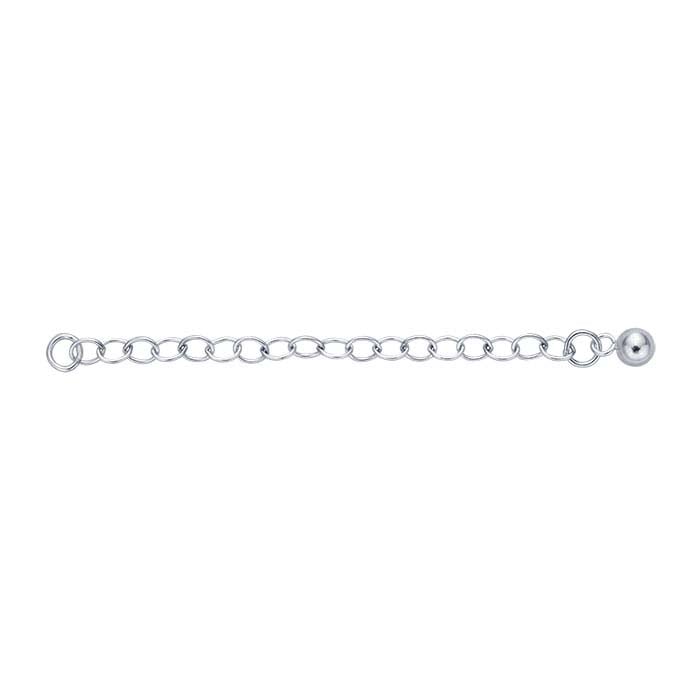 Förlängare för kabelkedja 2,6 mm med pärlaccent i sterlingsilver
