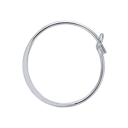Sterling Silver Flattened Hoop Earring