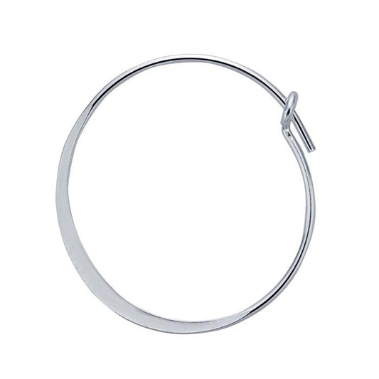 Sterling Silver Flattened Hoop Earring