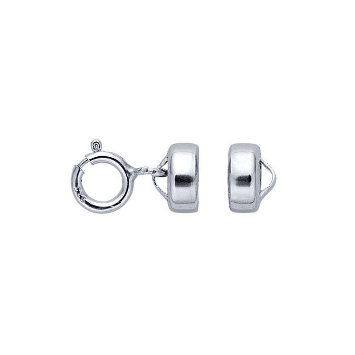 Chiusura magnetica in argento sterling 13,4 x 5 mm con anello a molla