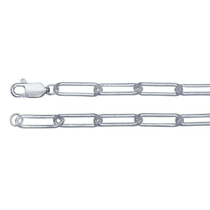 Sterling Silver Elongated Oval Cable Chain