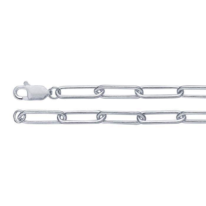 Sterling Silver 3.8mm Flat Oval Cable Chain