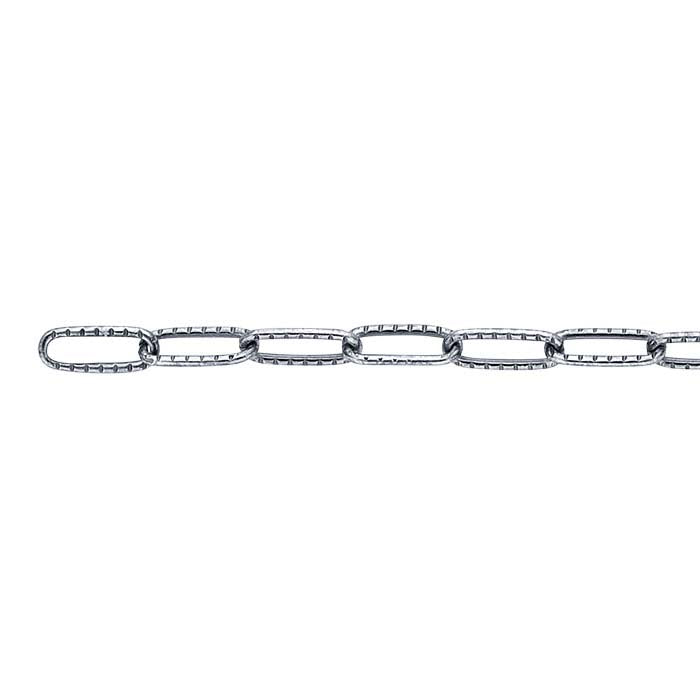 Sterling Silver Oxidized 2.5mm Patterned Cable Chain, By the Foot