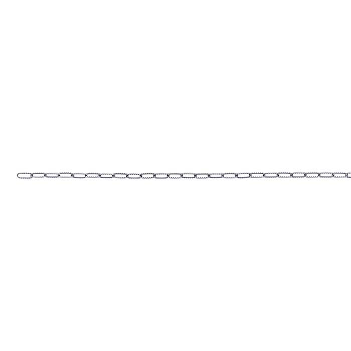 Sterling Silver Oxidized 2.5mm Patterned Cable Chain, By the Foot