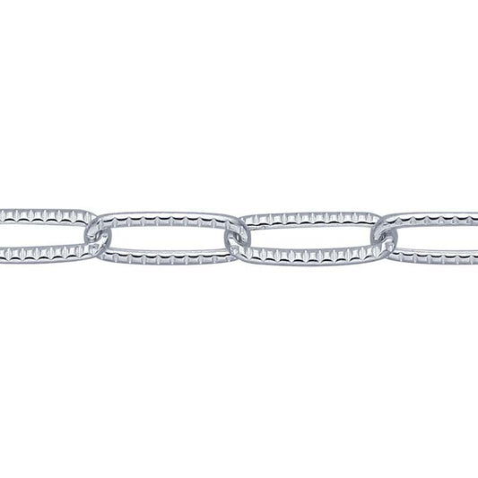 Sterling Silver 3.1 Patterned Cable Chain
