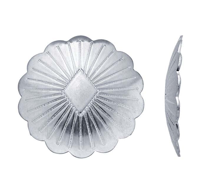 Concho rotondo in argento sterling da 21 mm