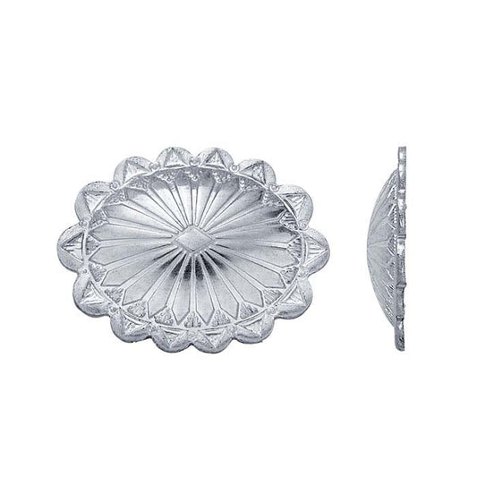Sterling Silver 12 x 9.9mm Oval Concho