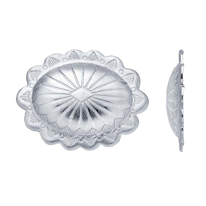 Sterling Silver 21.3 x 17mm Oval Concho