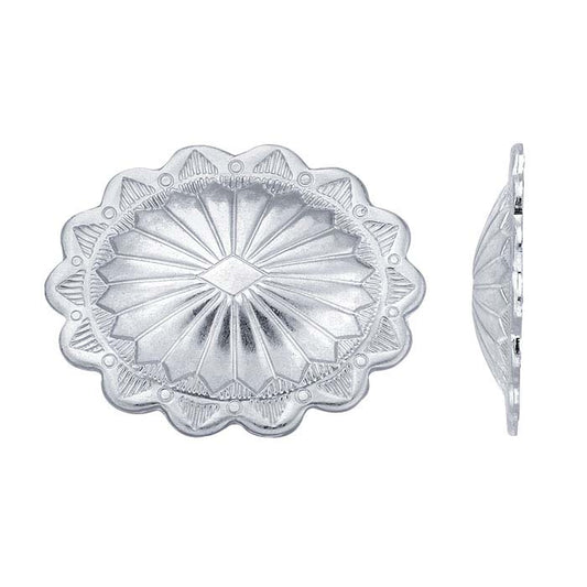 Sterling Silver 28.7 x 23mm Oval Concho