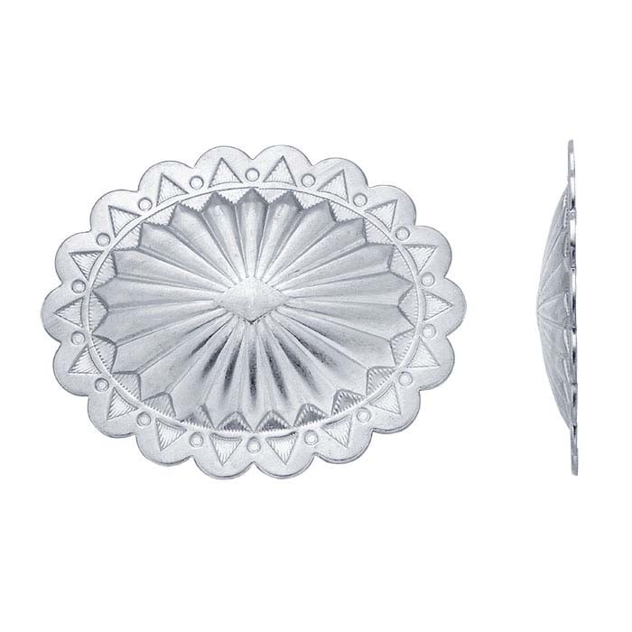 Sterling Silver 57 x 48mm Oval Concho