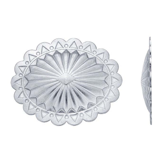 Sterling Silver 57 x 48mm Oval Concho