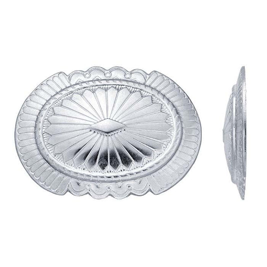 Sterling Silver 64.3 x 47.5mm Oval Concho