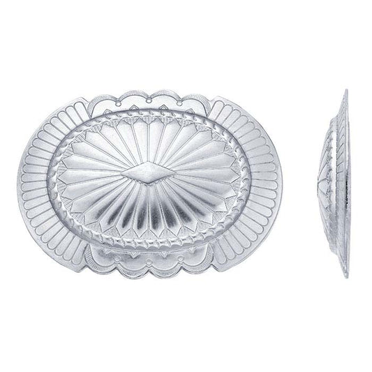 Sterling Silver 76.6 x 56.7mm Oval Concho