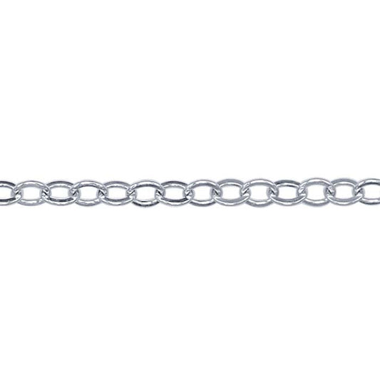 Argentium® Silver Flat Oval Cable Chain