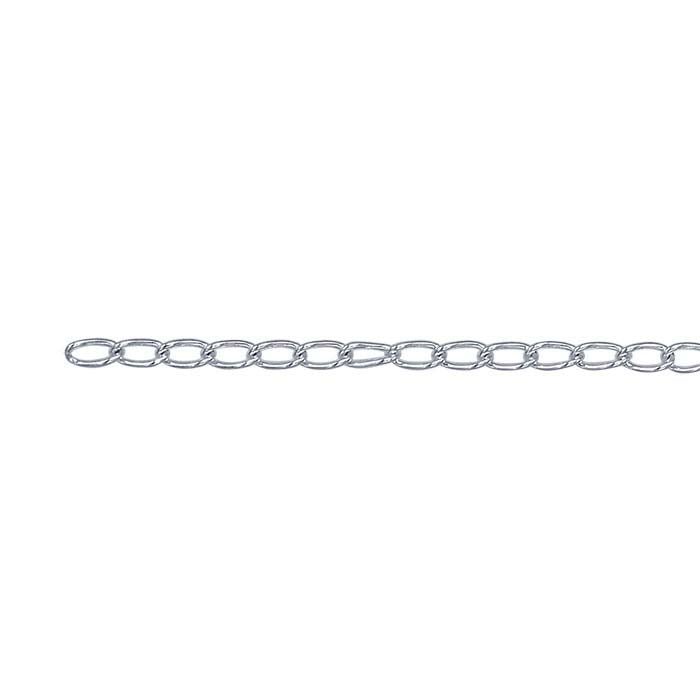 Argentium® Silver 1mm Curb Chain, By the Foot