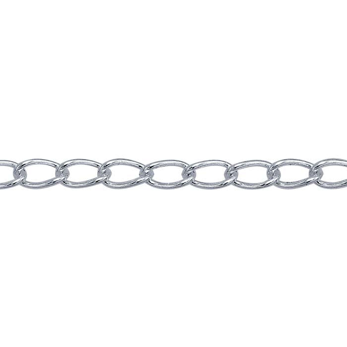 Argentium® Silver 1mm Curb Chain, By the Foot