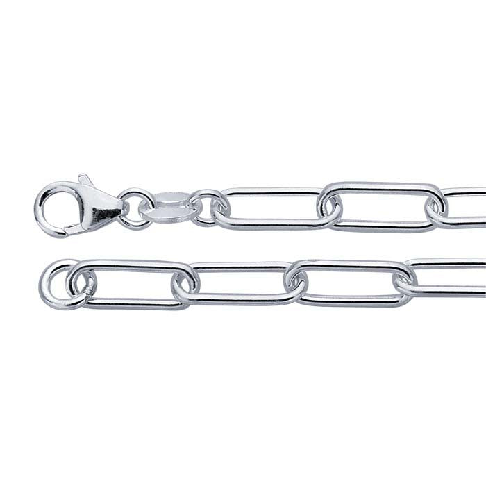 Sterling Silver Elongated Oval Cable Chain