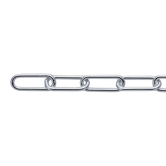 Sterling Silver 4,3 mm oval kabelkedja, per fot