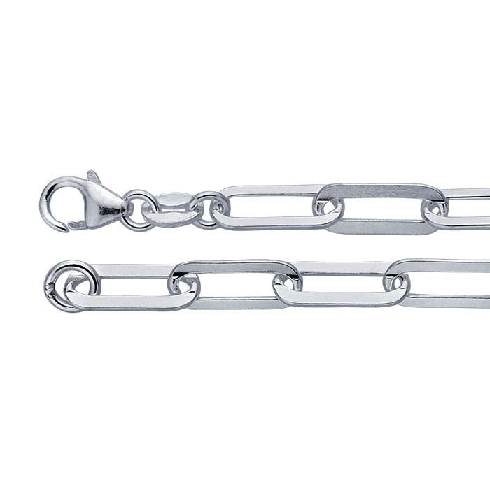 Sterling Silver 4.6mm Flat Oval Cable Chain