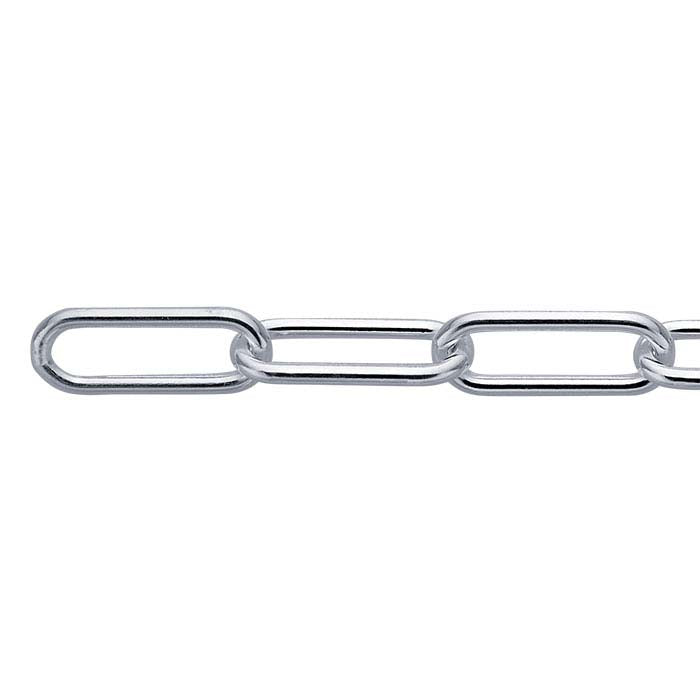 Sterling Silver Elongated Oval Cable Chain