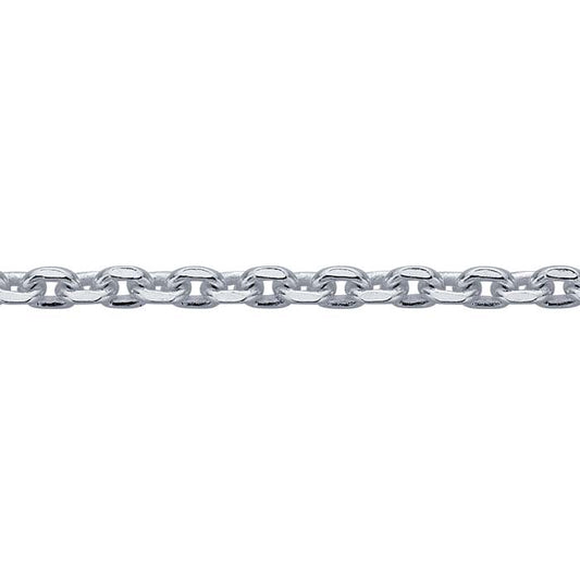 Sterling Silver 1.6mm Diamond-Cut Oval Cable Chain