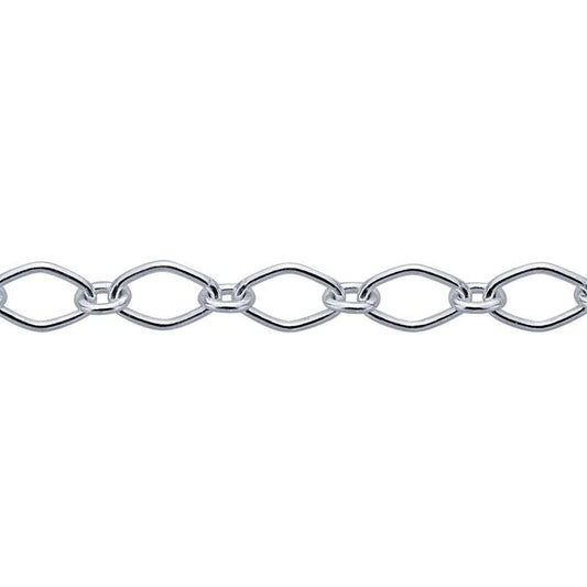 Sterling Silver Marquise Long & Short Chain