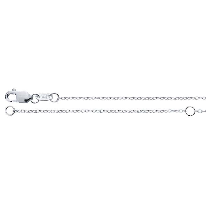 Sterling Silver 1mm Cable Chain, Adjustable