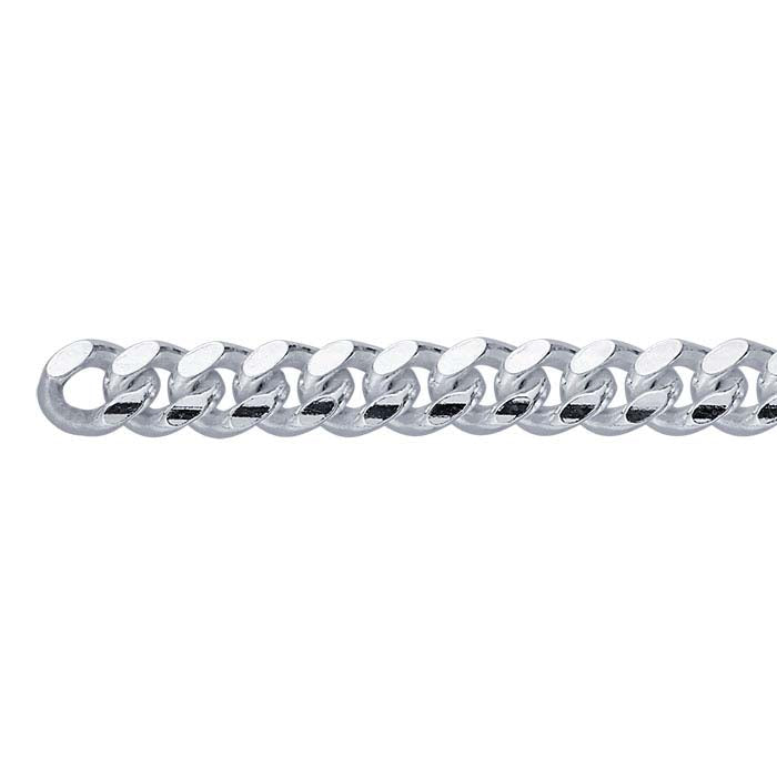 Sterling Silver 6.3mm Beveled Miami Cuban Chain, By the Foot
