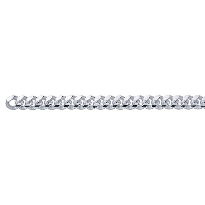 Sterling Silver 6.3mm Beveled Miami Cuban Chain, By the Foot