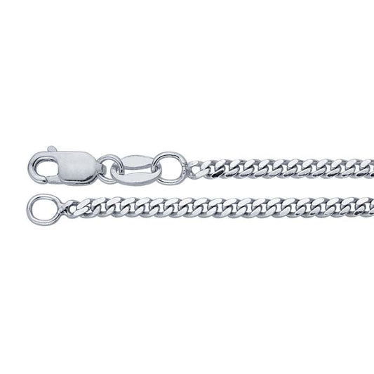 Sterling Silver Beveled Miami Cuban Chain