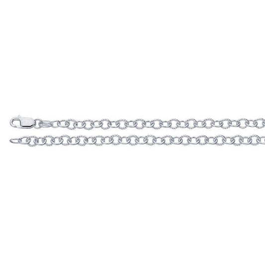 Sterling Silver 4mm Twisted & Smooth Cable Chain