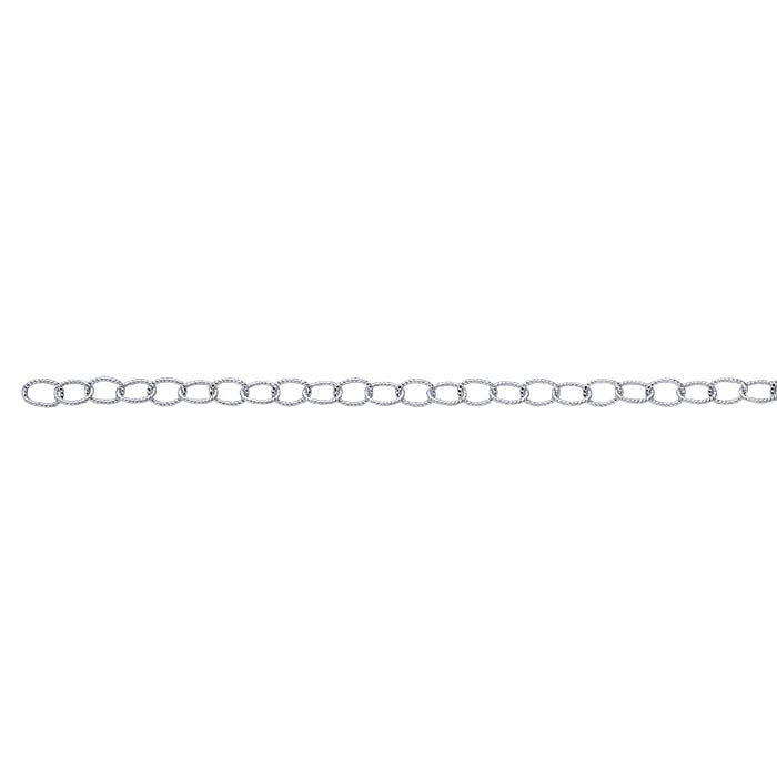 Sterling Silver 5.3mm Twisted Oval Cable Chain, By the Foot