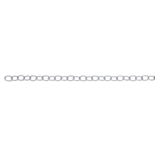 Sterling Silver 5.3mm Twisted Oval Cable Chain, By the Foot