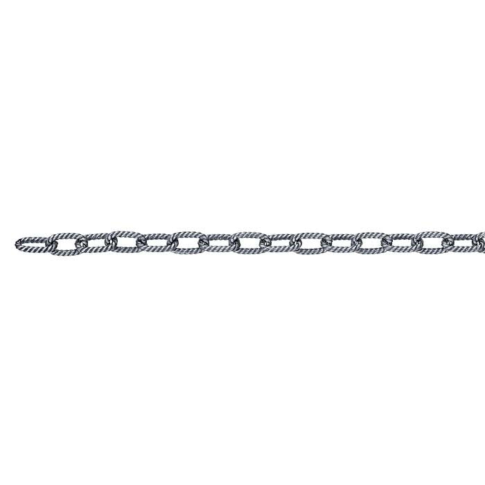 Sterling Silver Oxidized 4.6mm Twisted Oval Cable Chain, By the Foot