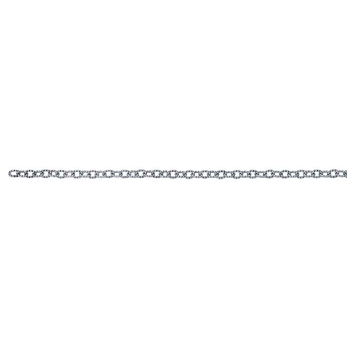 Sterling Silver Oxidized 2.4mm Pattern Flat Cable Chain