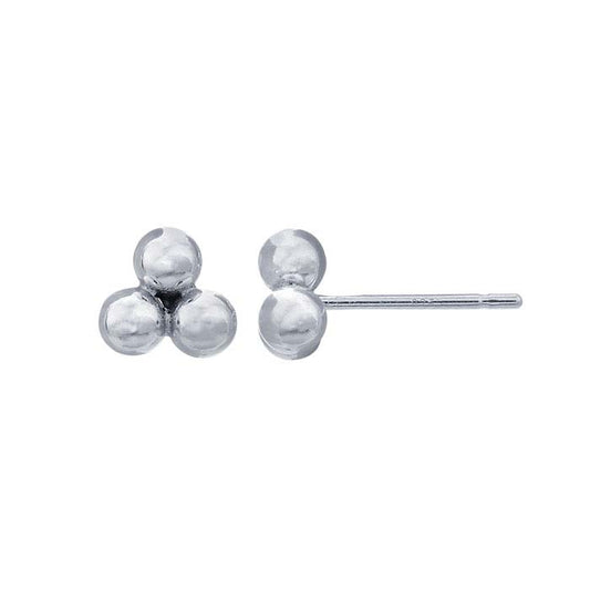 Sterling Silver Three-Ball Post Earring
