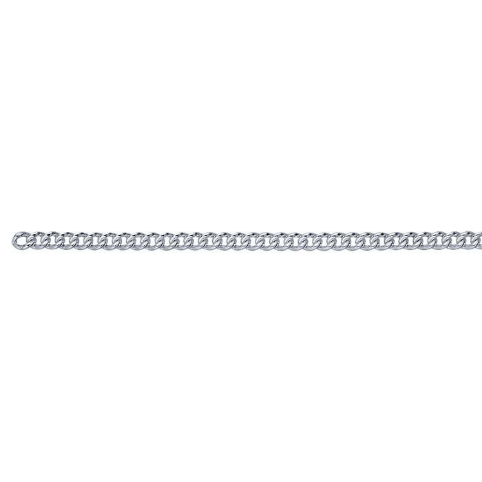 Sterlingsilver 3,4 mm curb-kedja, per fot