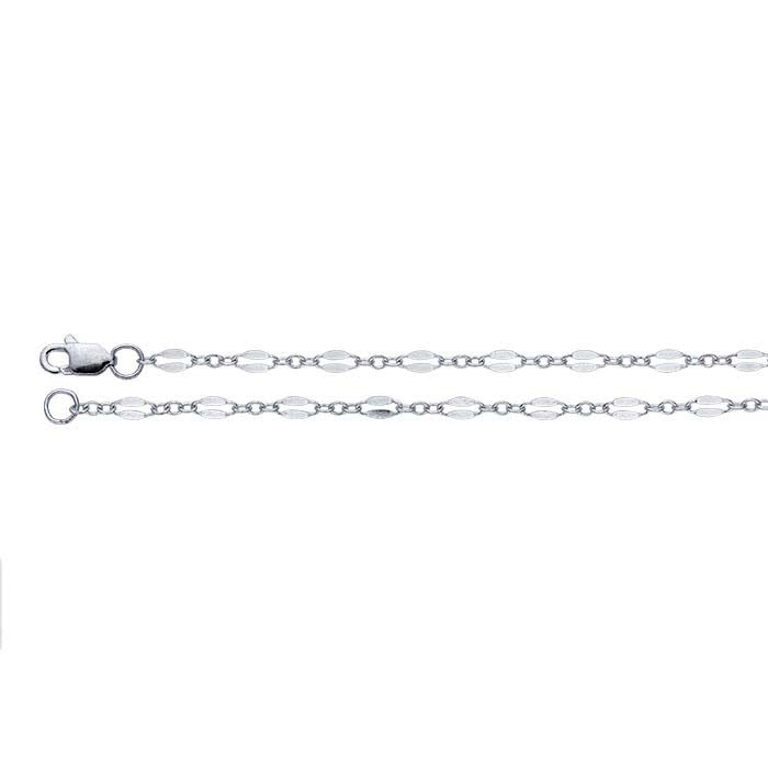 Sterling Silver 2.3mm Dapped Cable Chain