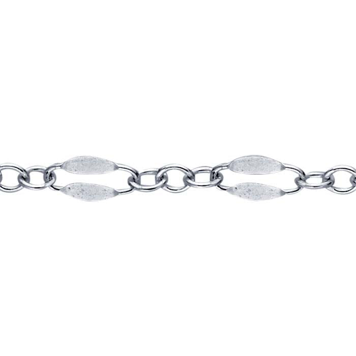 Sterling Silver 2.3mm Dapped Cable Chain, By the Foot