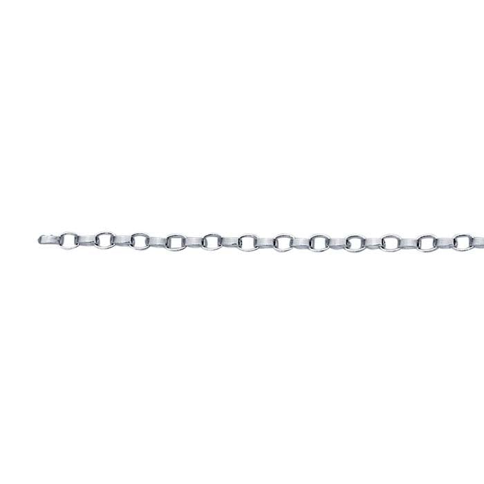 Sterling Silver 1.1mm Flat Round Rolo Chain, By the Foot