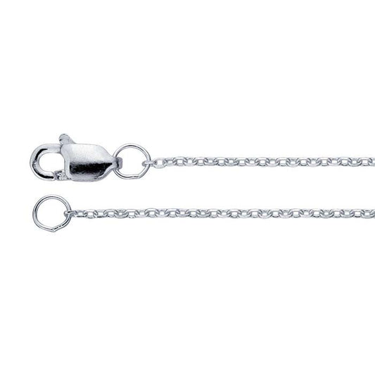 Sterling Silver 1mm diamantkapad kabelkedja